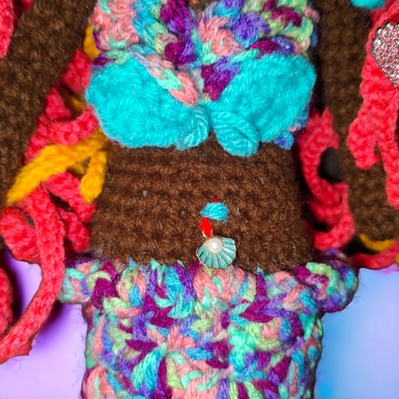Handmade Crochet Little Mermaid Ariel Amigurumi Doll - Picture 3 of 8